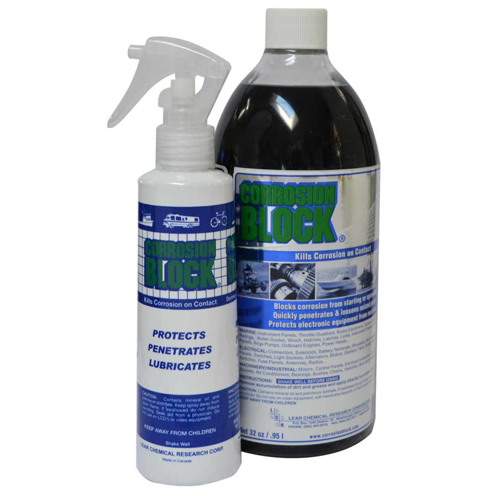 Corrosion Block 32oz Bottle w/Pump - Non-Hazmat, Non-Flammable & Non-Toxic — marine cleaning