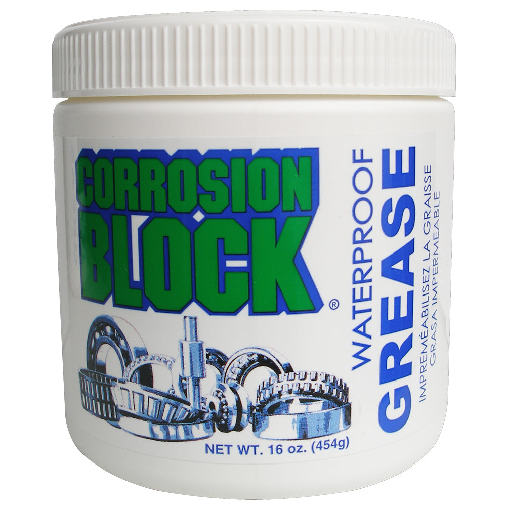 Corrosion Block High Performance Waterproof Grease - 16oz Tub - Non-Hazmat, Non-Flammable & Non-Toxic — marine cleaning