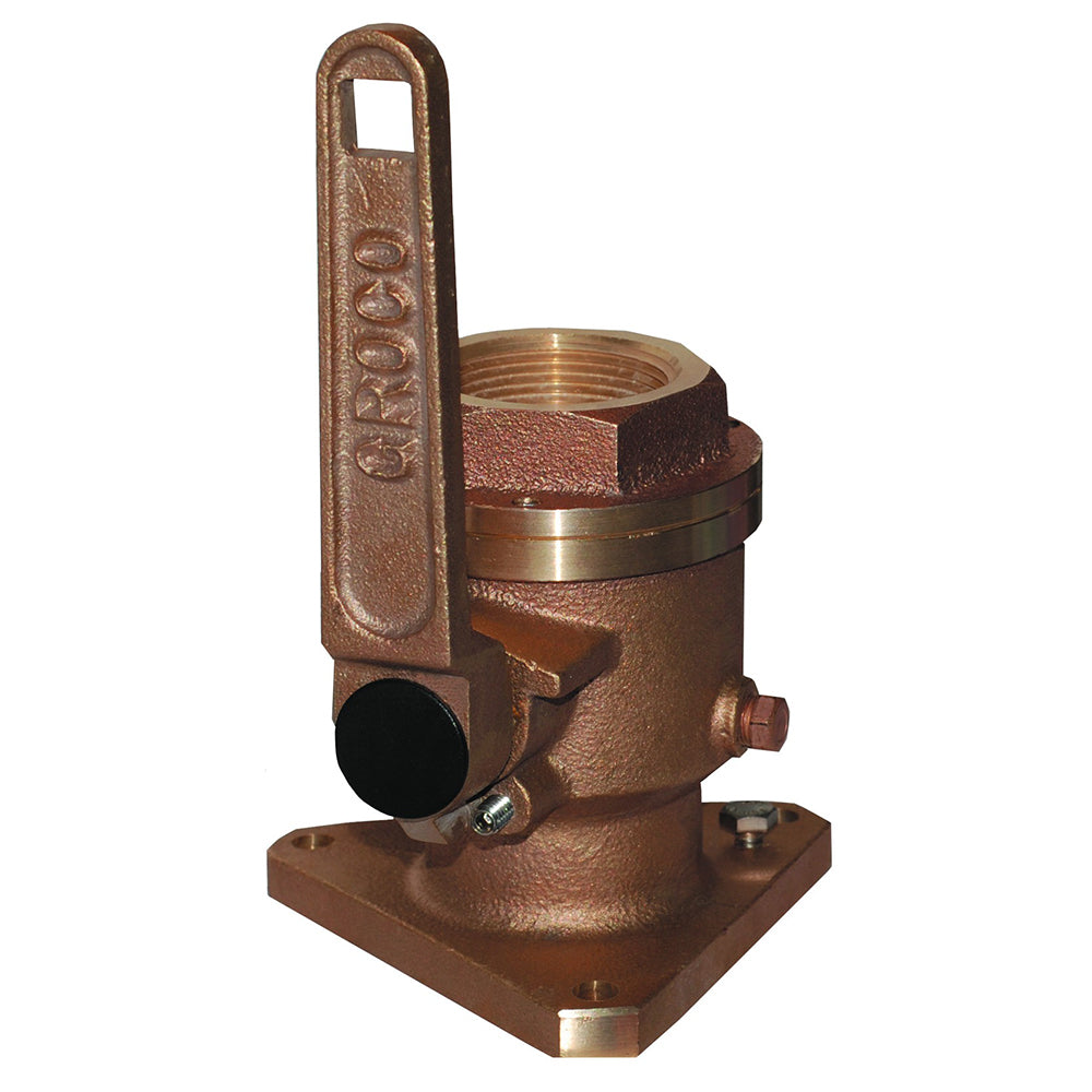 GROCO 2" Bronze Flanged Full Flow Seacock — marine fittings