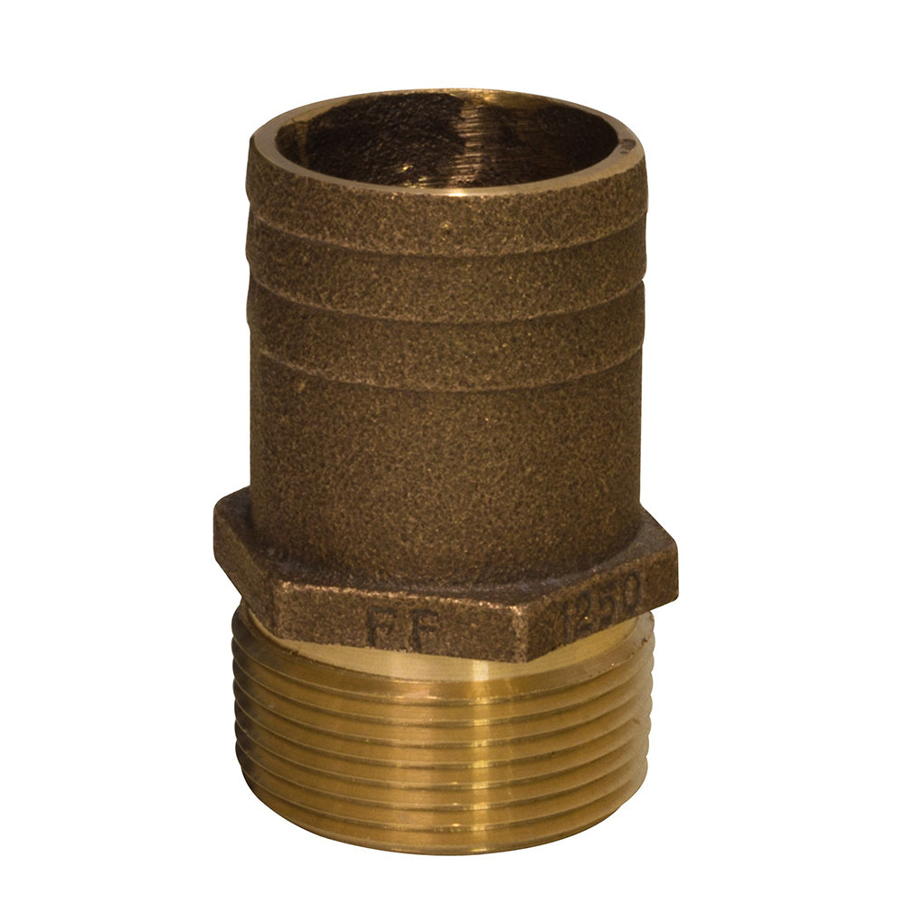 GROCO 2" NPT x 2-1/4" Bronze Full Flow Pipe to Hose Straight Fitting — marine fittings
