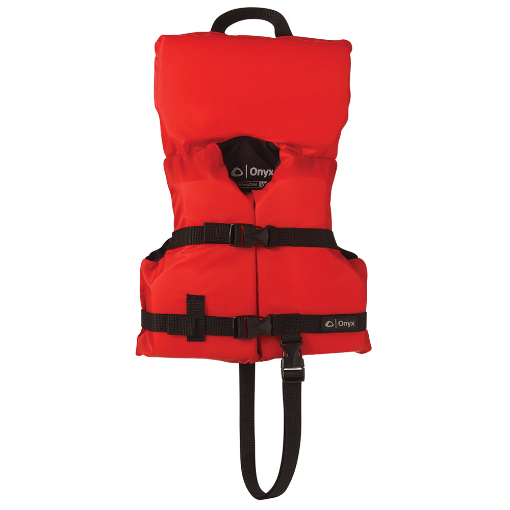 Onyx Outdoor Onyx Nylon General Purpose Life Jacket - Infant/Child Under 50lbs - Red — marine personal flotation devices