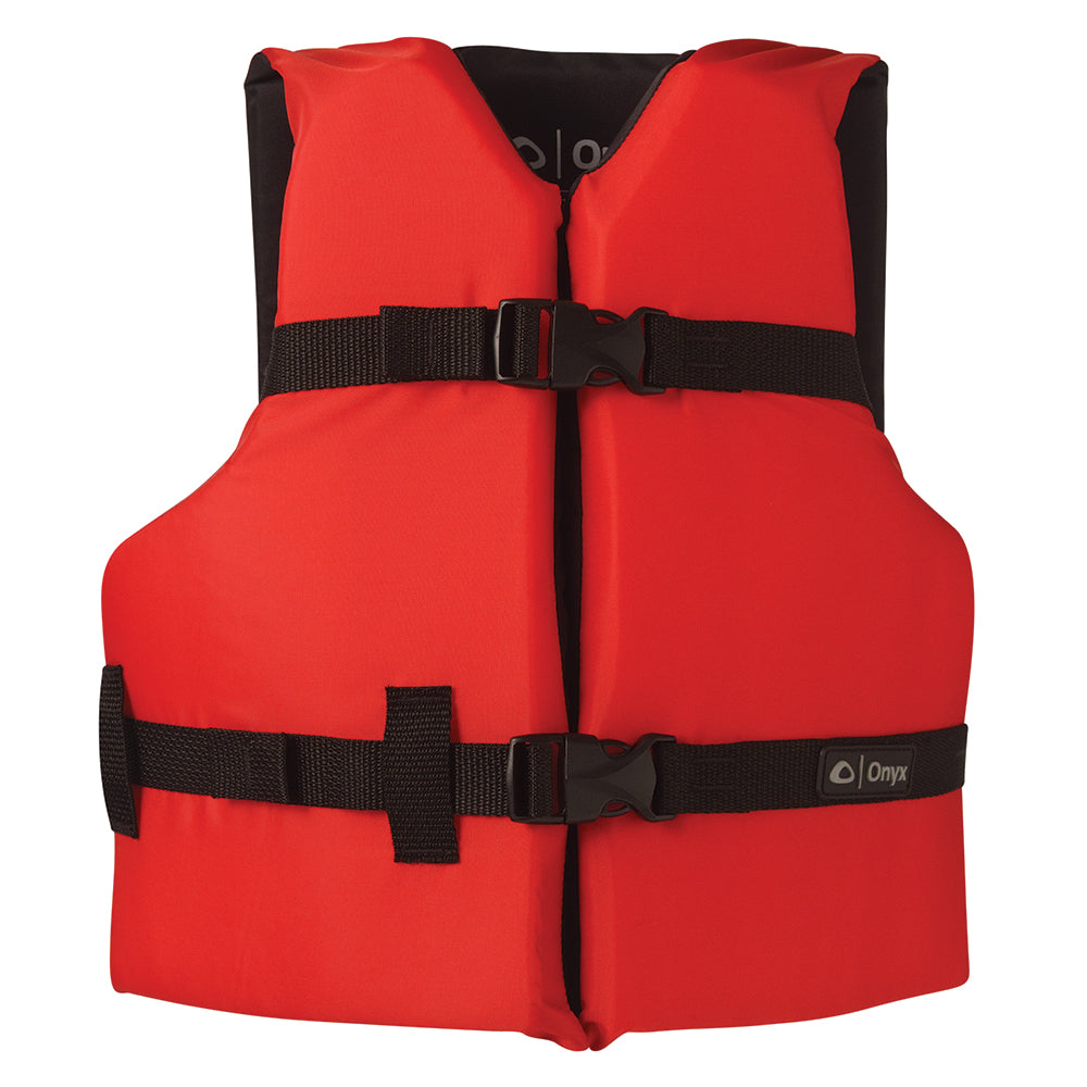 Onyx Outdoor Onyx Nylon General Purpose Life Jacket - Youth 50-90lbs - Red — marine personal flotation devices