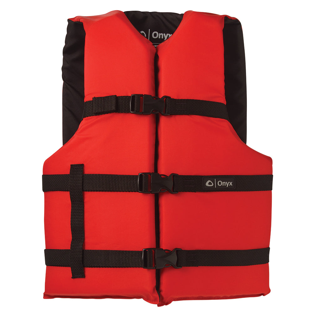 Onyx Outdoor Onyx Nylon General Purpose Life Jacket - Adult Universal - Red — marine personal flotation devices