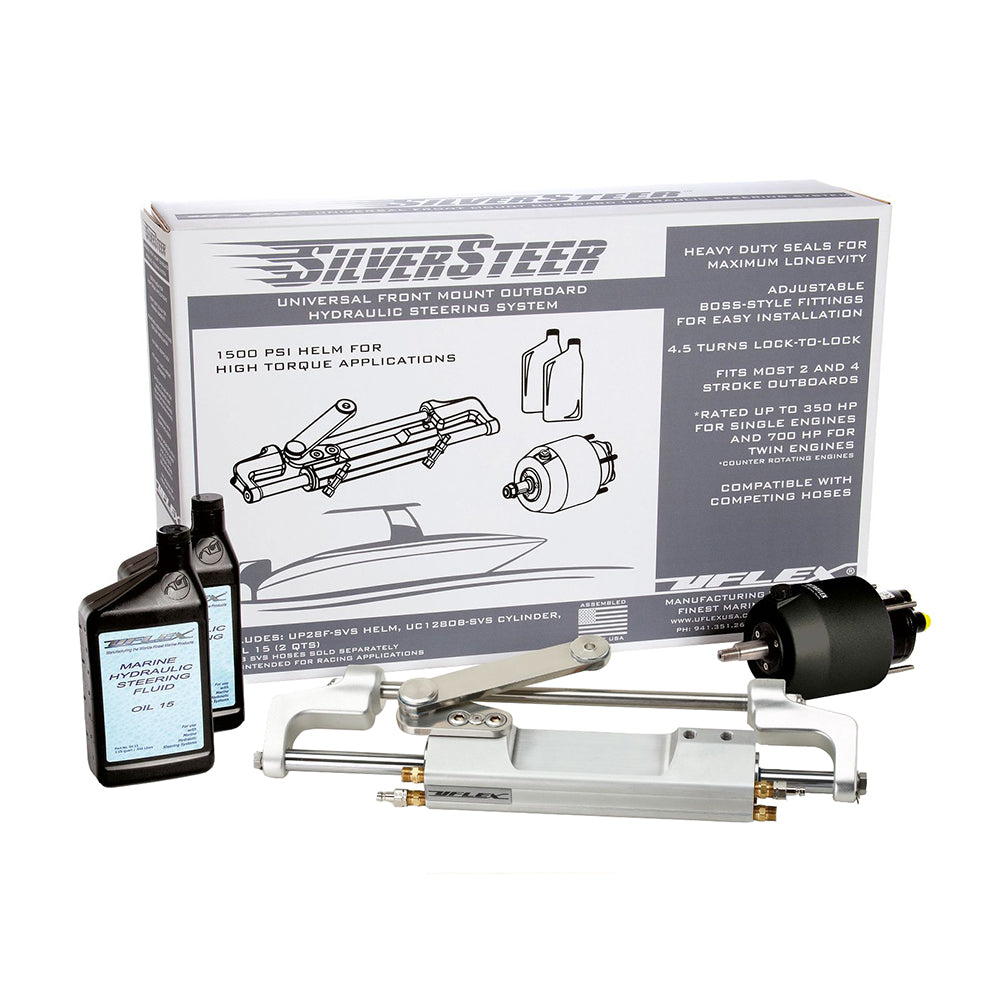 Uflex USA Uflex SilverSteer™ Universal Front Mount Outboard Hydraulic Tilt Steering System - 1500PSI V1 — marine steering systems