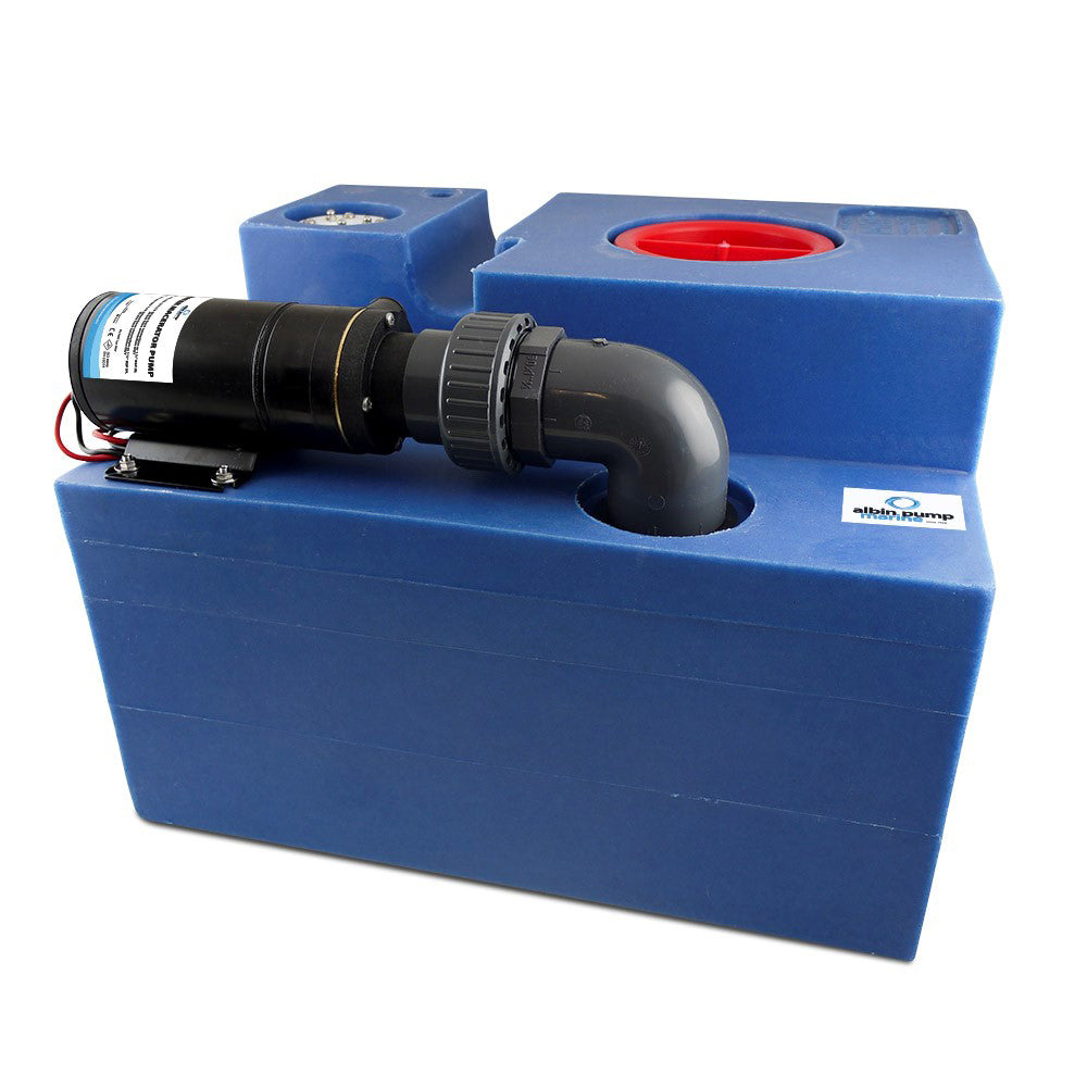 Albin Group 19 Gallon (72L) Waste Water Tank CPL Macerator - 12V — marine marine sanitation