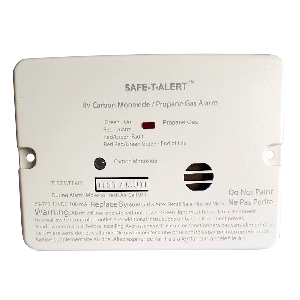 Safe-T-Alert Combo Carbon Monoxide Propane Alarm - Flush Mount - Mini - White — marine fume detectors