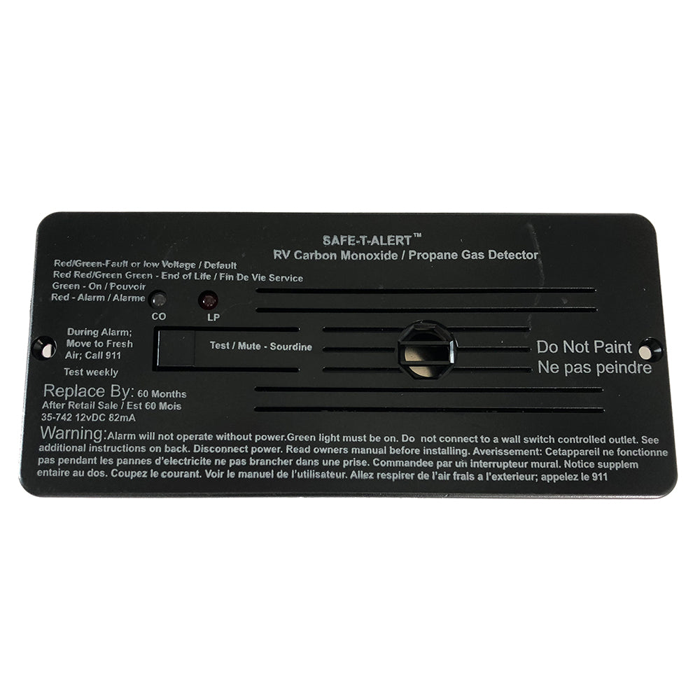 Safe-T-Alert Combo Carbon Monoxide Propane Alarms Flush Mount - Black — marine fume detectors