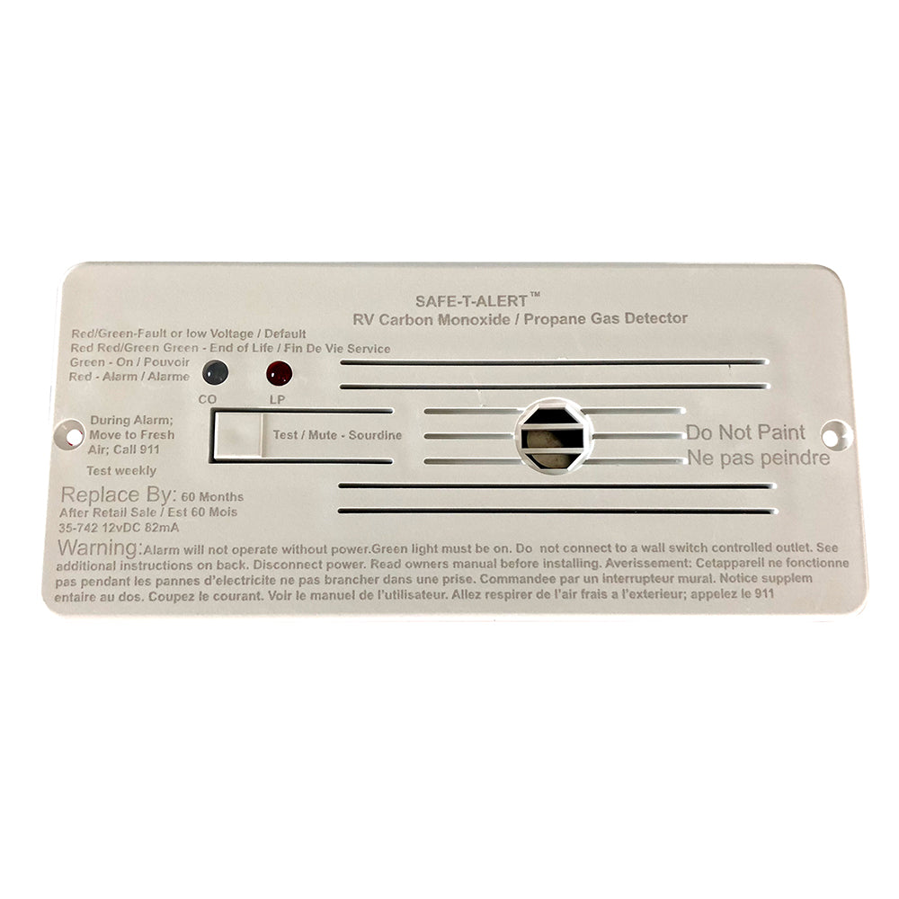 Safe-T-Alert Combo Carbon Monoxide Propane Alarms Flush Mount - White — marine fume detectors