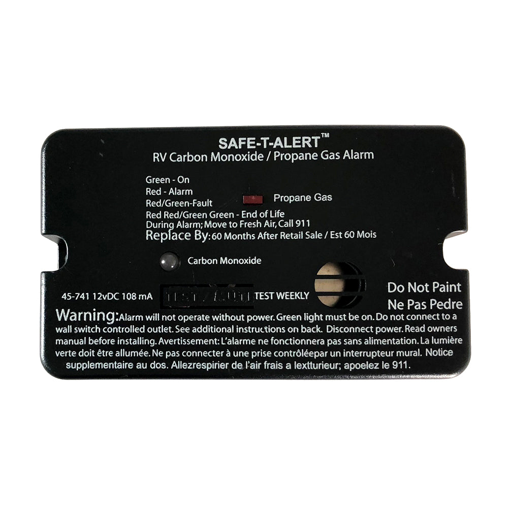 Safe-T-Alert 45-Series Combo Carbon Monoxide Propane Alarm Surface Mount - Black — marine fume detectors