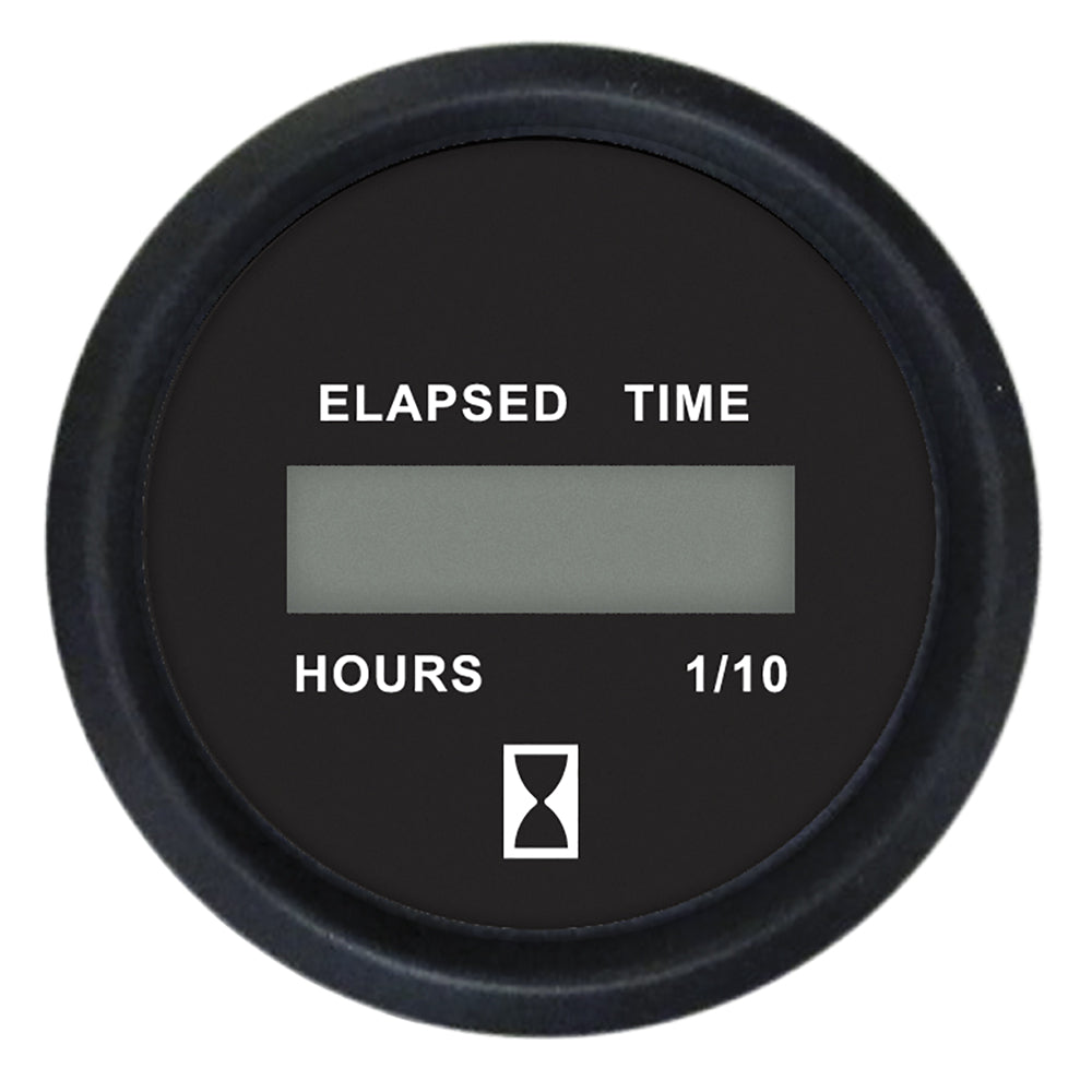 Faria Beede Instruments Faria Euro Black 2" Digital Hourmeter Gauge — marine gauges