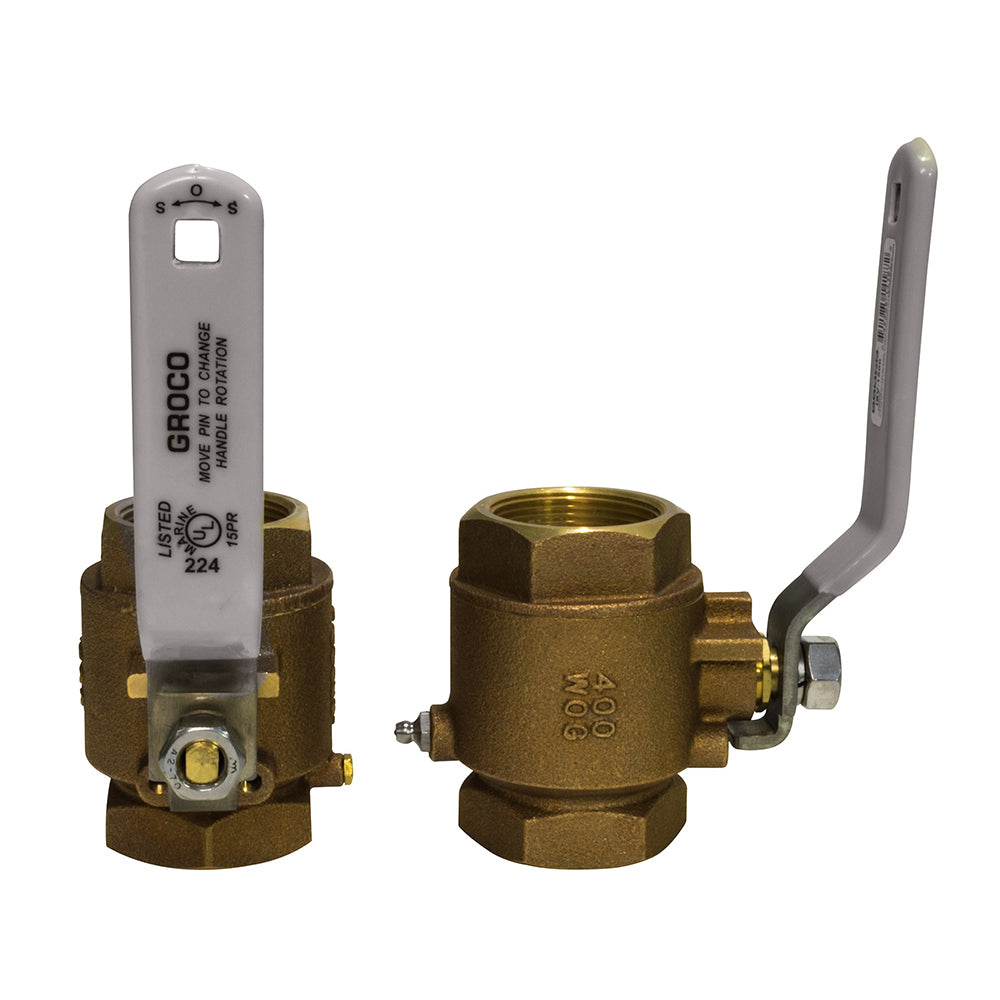 GROCO 1/4" NPT Bronze In-Line Ball Valve — marine fittings