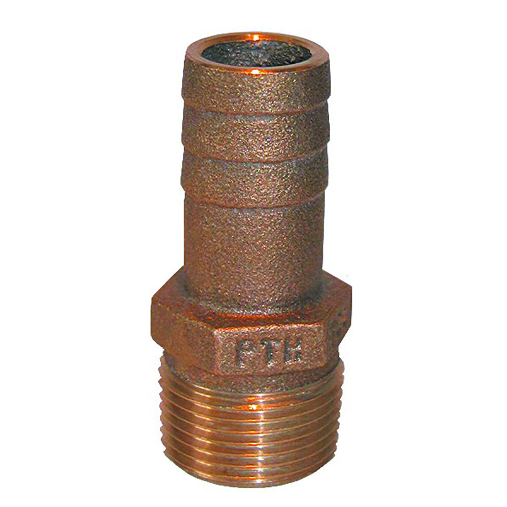 GROCO 1-1/4" NPT x 1-1/4" ID Bronze Pipe to Hose Straight Fitting — marine fittings
