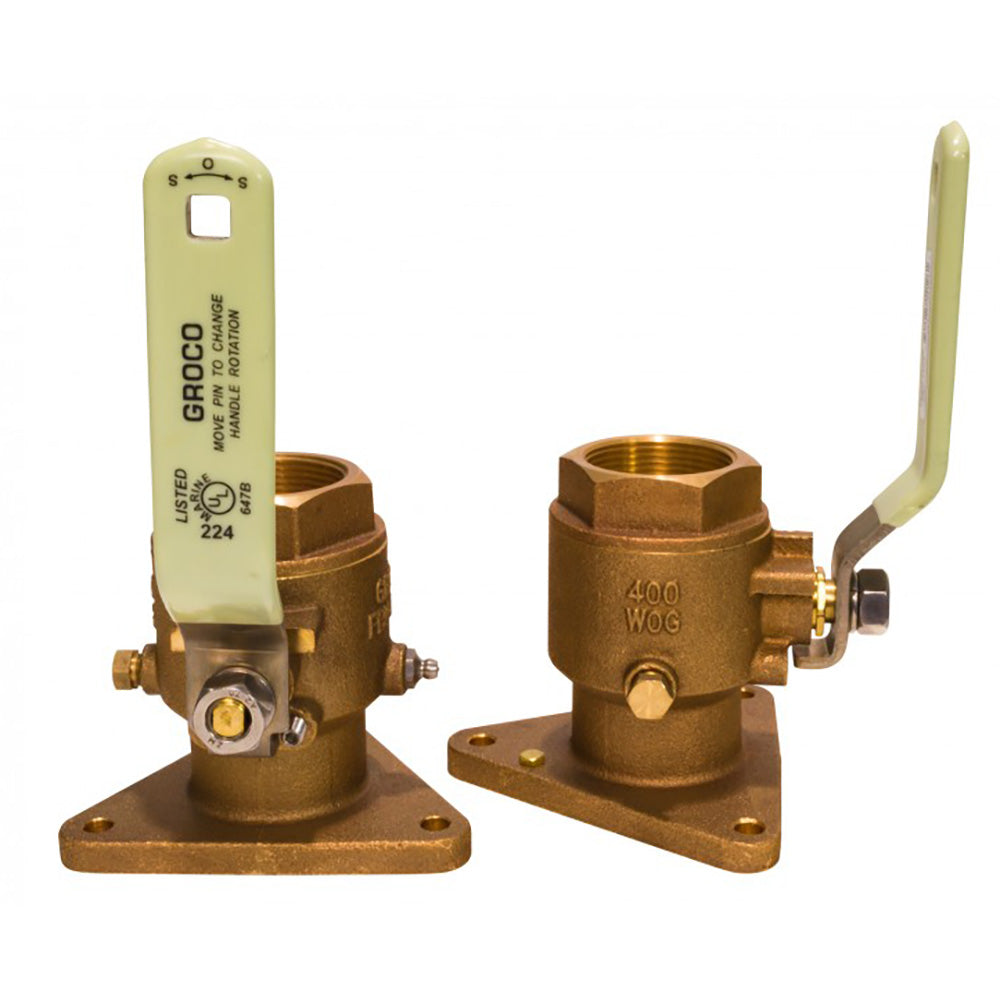 GROCO 3/4" Bronze Tri-Flanged Ball Valve/Seacock — marine fittings