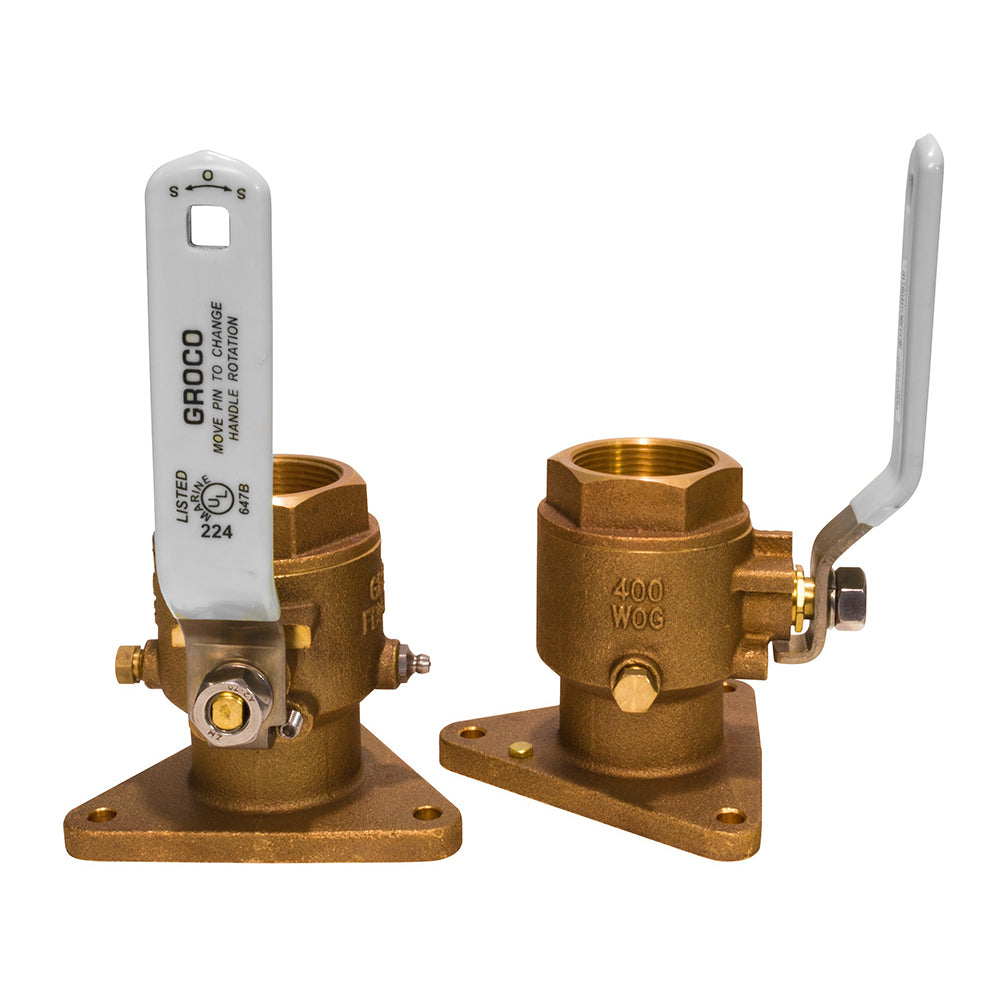 GROCO 2" Bronze Tri-Flanged Ball Valve/Seacock — marine fittings