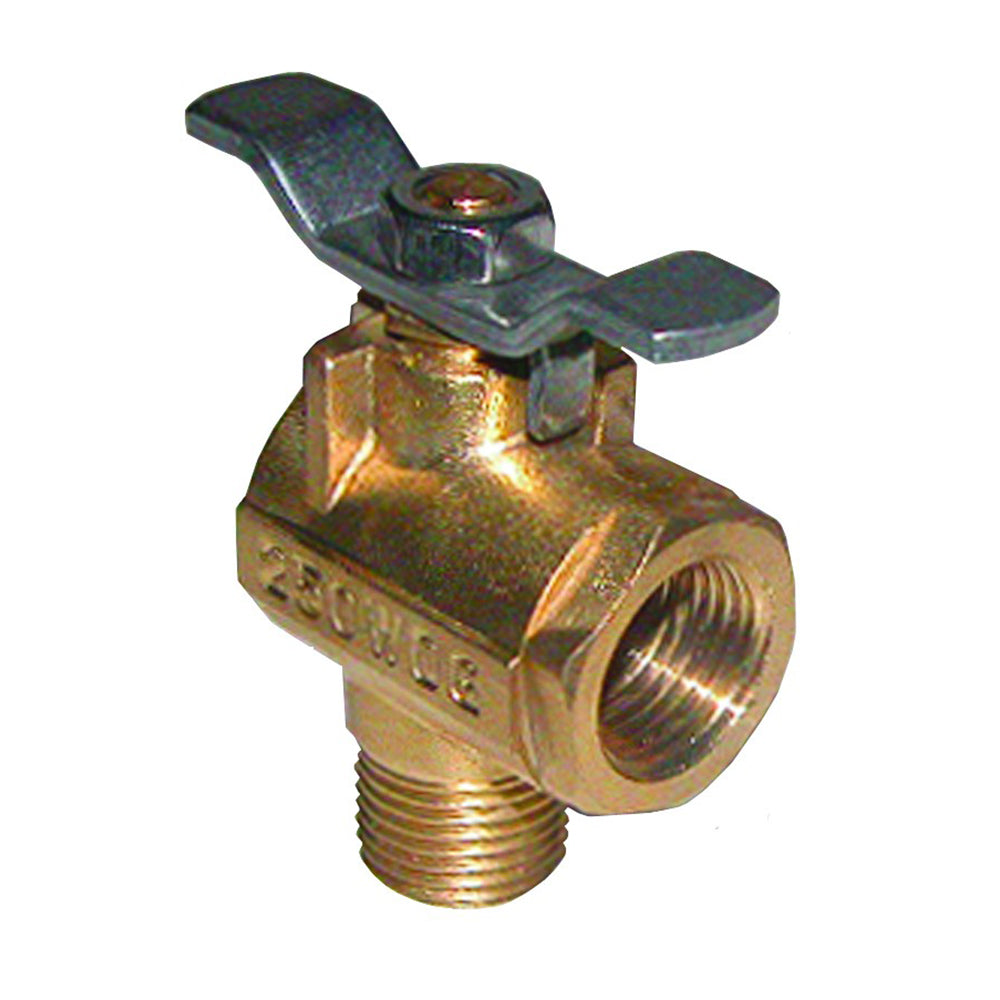 GROCO 1/2" NPT 90° Bronze Fuel Valve — marine fittings