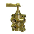 GROCO 6-Port NPT Bronze Fuel Valve 1/2" Main - 3/8" Return — marine fittings