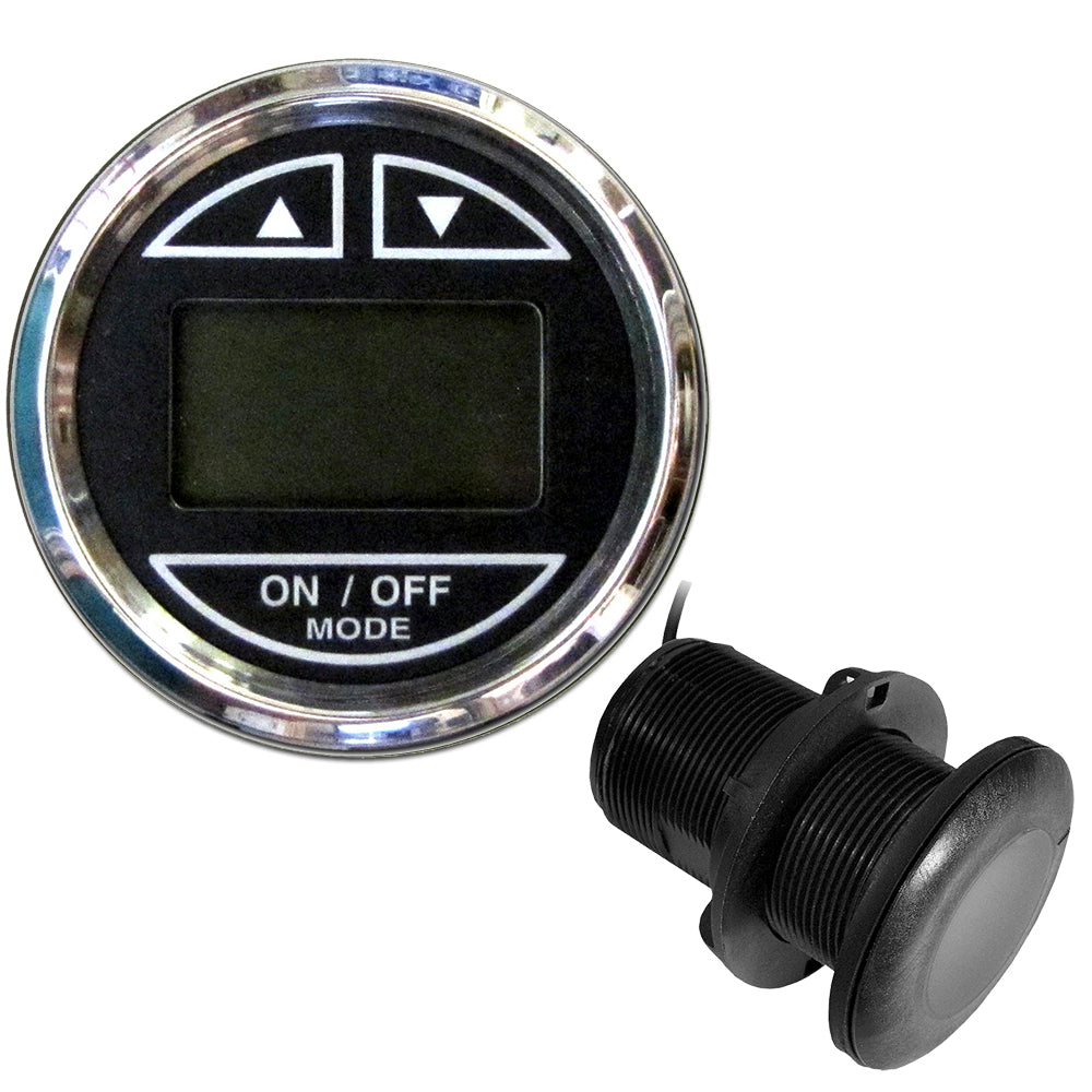 Faria Beede Instruments Faria Chesapeake Black 2" Depth Sounder w/Thru-Hull Transducer — marine gauges