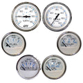 Faria Beede Instruments Faria Chesapeake White w/Stainless Steel Bezel Boxed Set of 6 - Speed, Tach, Fuel Level, Voltmeter, Water Temperature & Oil PSI - Inboard Motors — marine gauges