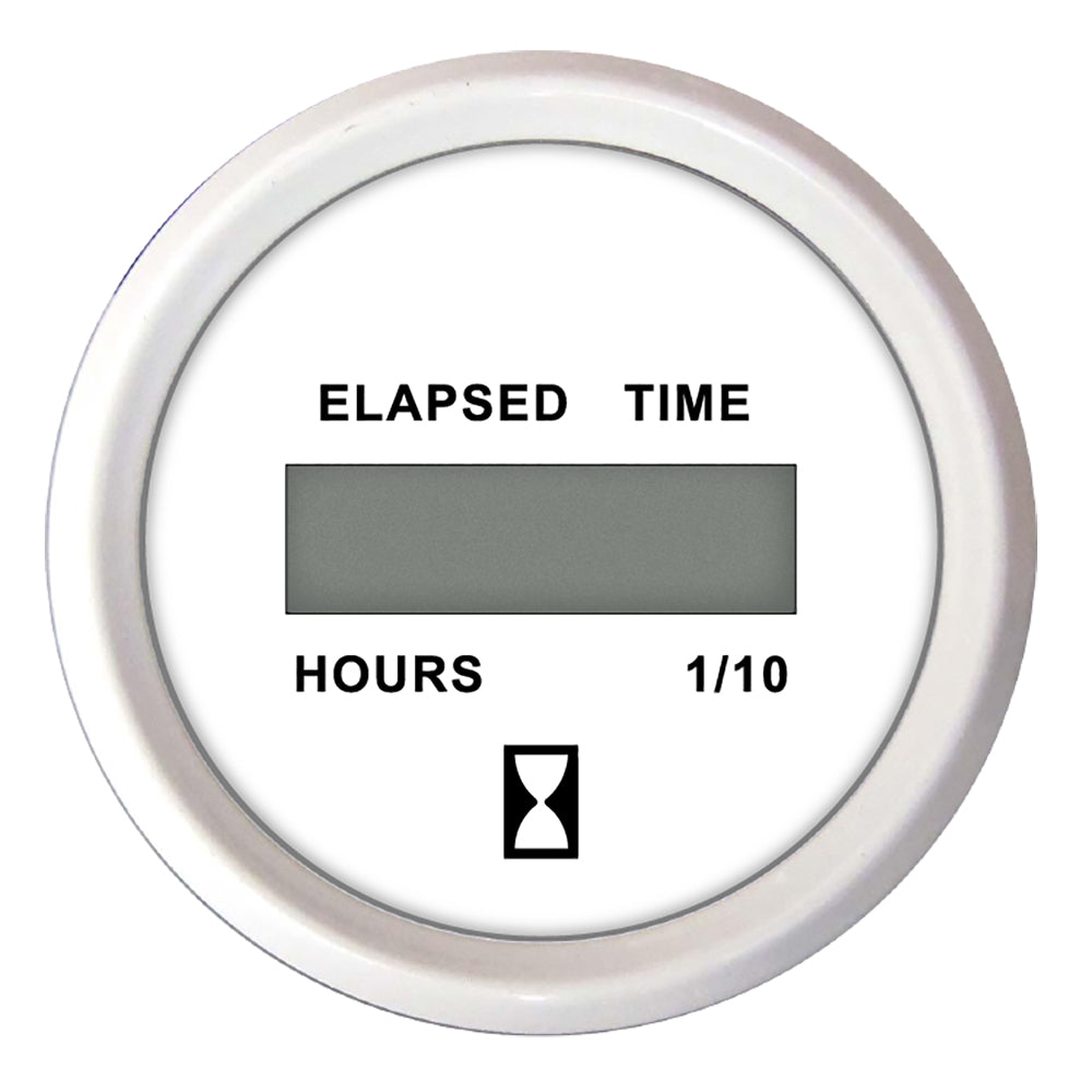 Faria Beede Instruments Faria Dress White 2" Hourmeter (Digital) — marine gauges
