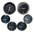Faria Beede Instruments Faria Chesapeake Black w/Stainless Steel Bezel Boxed Set of 6 - Speed, Tach, Fuel Level, Voltmeter, Water Temperature & Oil PSI - Inboard Motors — marine gauges