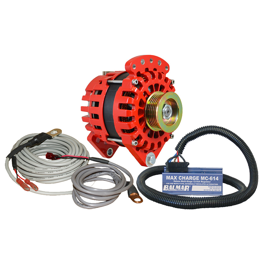 Balmar Alternator 3.15" Dual Foot Saddle K6 Serpentine Pulley Regulator & Temp Sensor - 170A Kit - 12V — marine alternators
