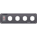 Blue Sea Systems Blue Sea Water Resistant USB Accessory Panel - 15A Circuit Breaker, 4x Blank Apertures — marine accessories