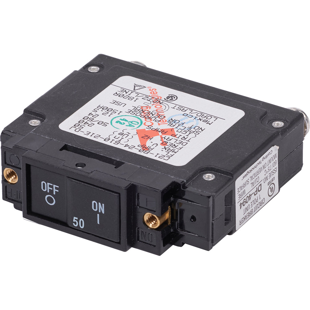Blue Sea Systems Blue Sea 7459 UL-489 Circuit Breaker - 50A Flat Rocker — marine circuit breakers