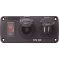 Blue Sea Systems Blue Sea 4363 Water Resistant USB Accessory Panels - 15A Circuit Breaker, 12V Socket, 2.1A Dual USB Charger — marine accessories