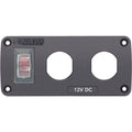 Blue Sea Systems Blue Sea 4364 Water Resistant USB Accessory Panel - 15A Circuit Breaker, 2x Blank Apertures — marine accessories