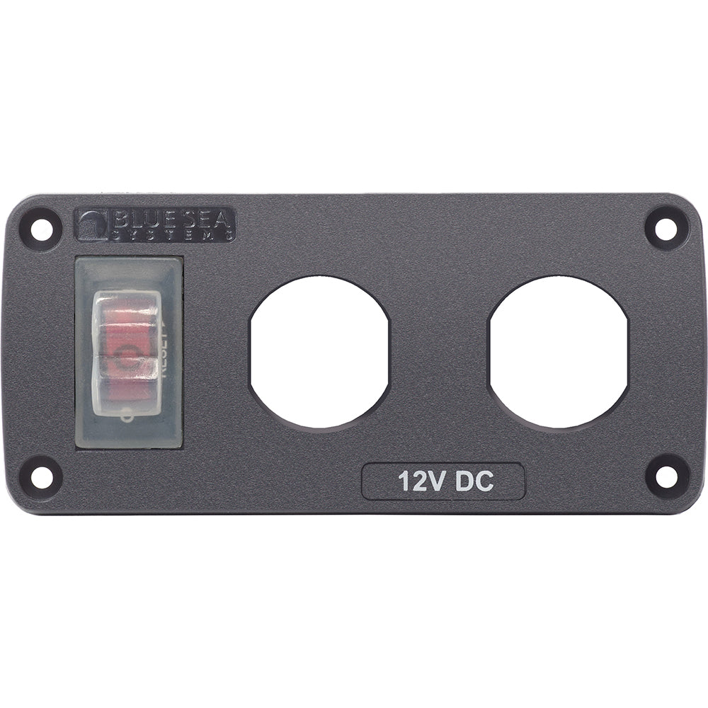 Blue Sea Systems Blue Sea 4364 Water Resistant USB Accessory Panel - 15A Circuit Breaker, 2x Blank Apertures — marine accessories
