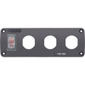 Blue Sea Systems Blue Sea 4367 Water Resistant USB Accessory Panel - 15A Circuit Breaker, 3x Blank Apertures — marine accessories