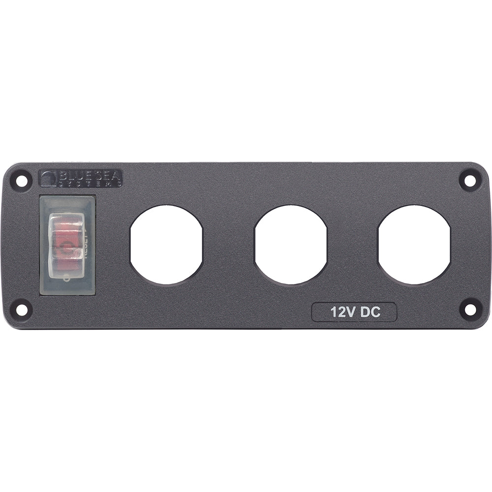 Blue Sea Systems Blue Sea 4367 Water Resistant USB Accessory Panel - 15A Circuit Breaker, 3x Blank Apertures — marine accessories