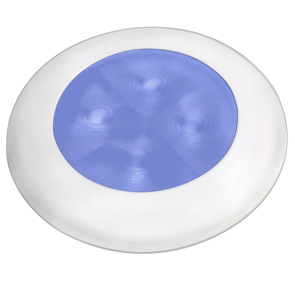 Hella Marine Blue LED Round Courtesy Lamp - White Bezel - 24V — marine interior / courtesy light