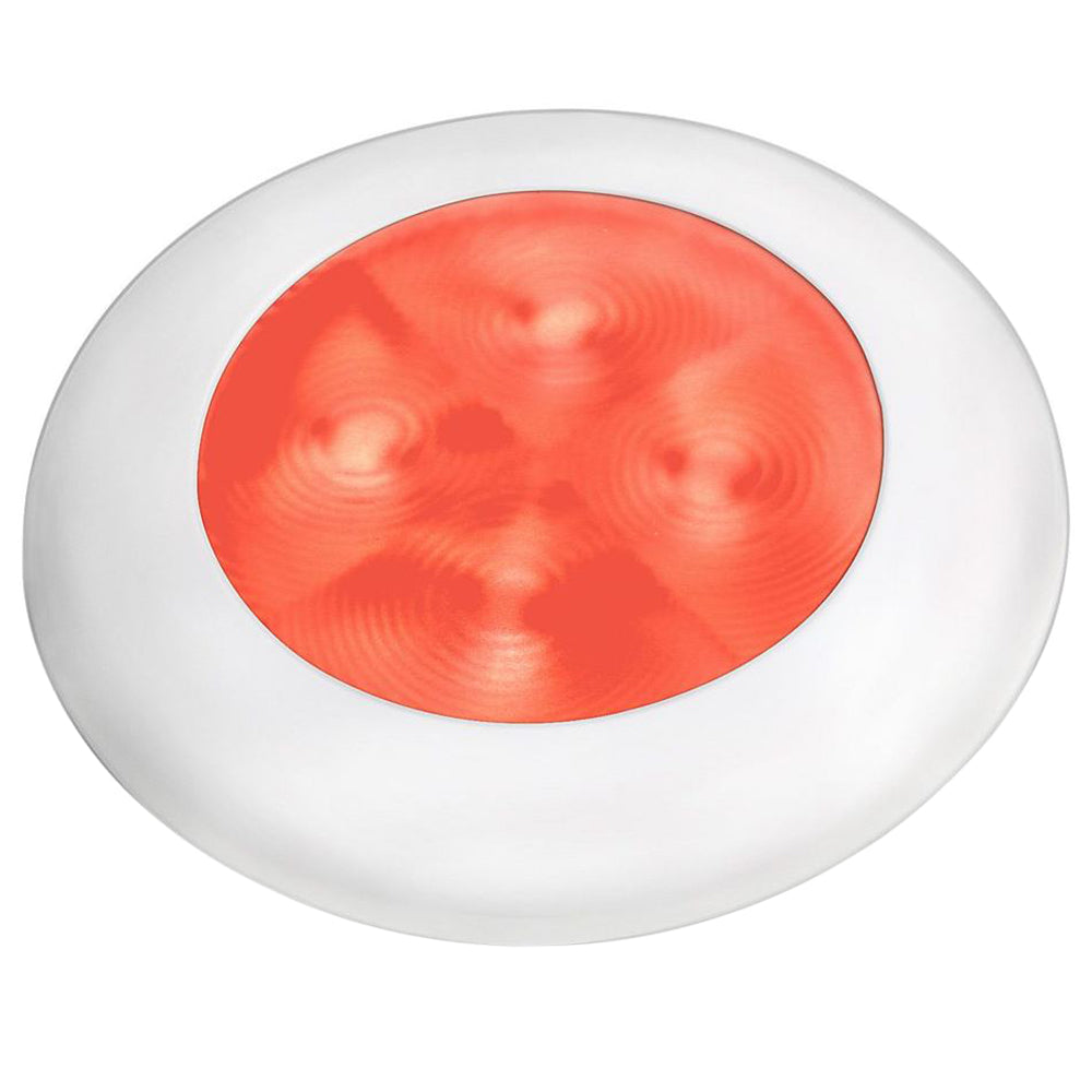 Hella Marine Red LED Round Courtesy Lamp - White Bezel - 24V — marine interior / courtesy light