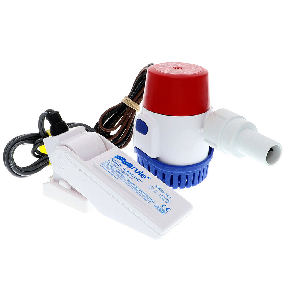 Rule 500 GPH Standard Bilge Pump Kit w/Float Switch - 12V — marine bilge pumps