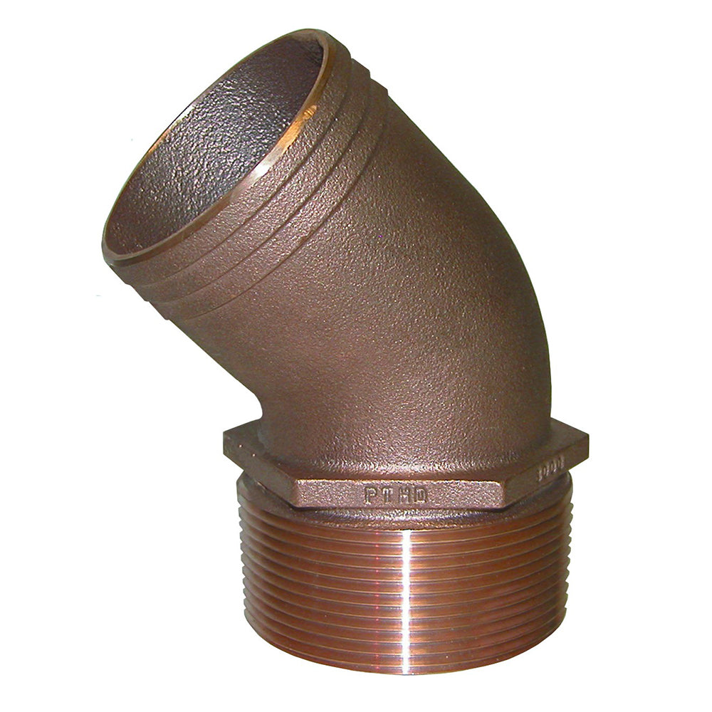 GROCO 2" NPT Bronze 45 Degree Pipe to 2" Hose — marine fittings