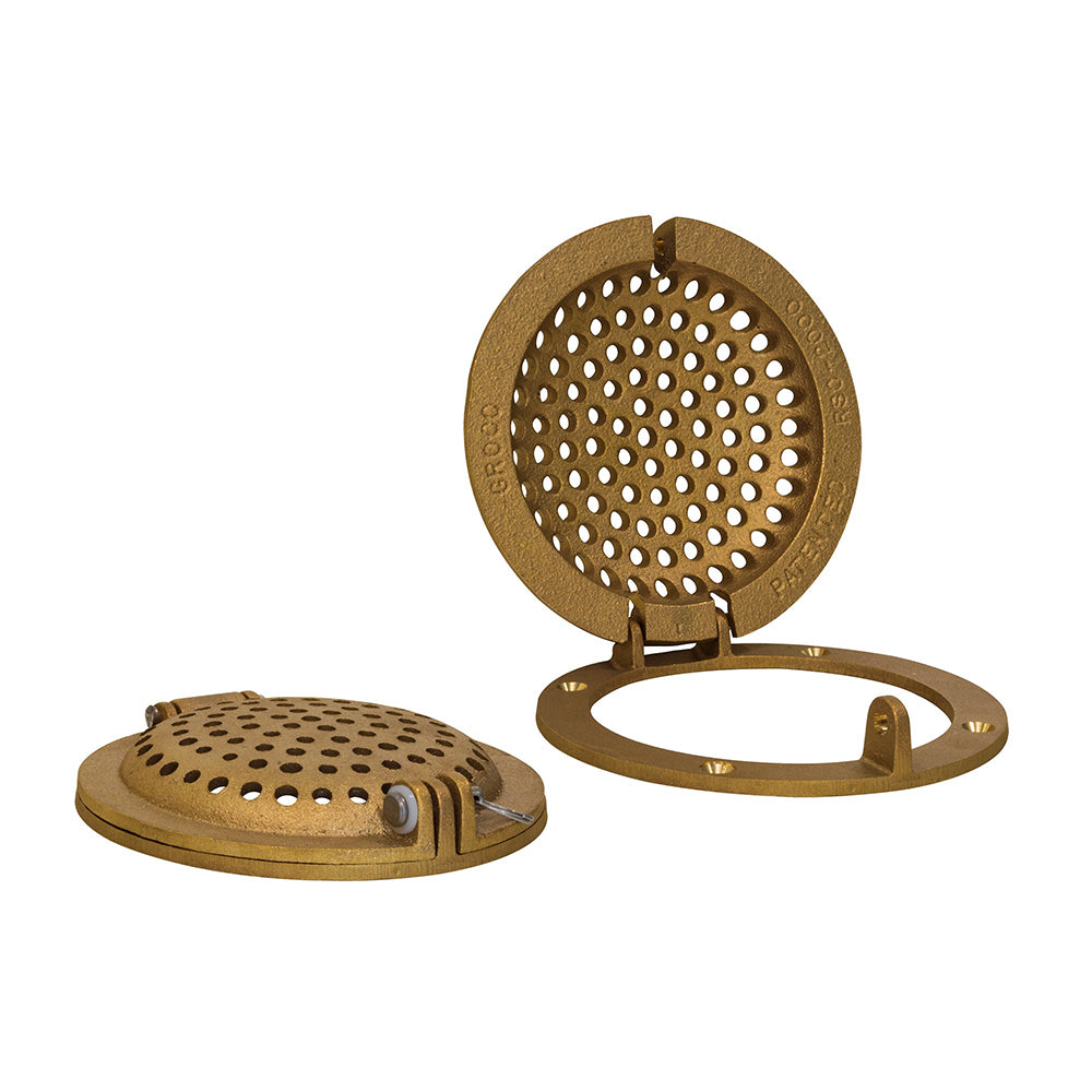 GROCO Bronze Round Hull Strainer w/Access Door f/Up To 2" Thru-Hull — marine fittings