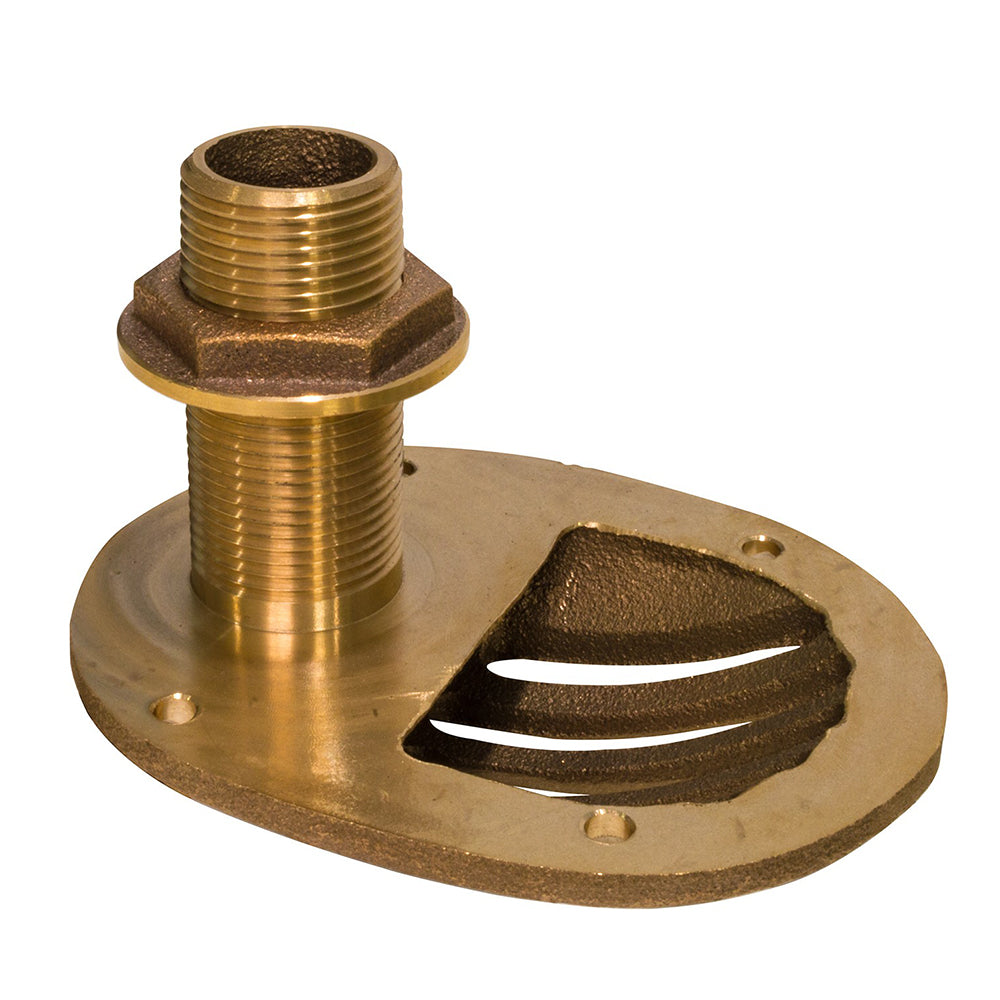 GROCO 1-1/4" Bronze Combo Scoop Thru-Hull w/Nut — marine thru-hull fittings
