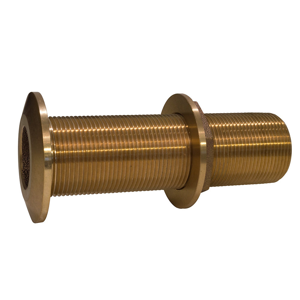GROCO 1-1/2" Bronze Extra Long Thru-Hull Fitting w/Nut — marine thru-hull fittings