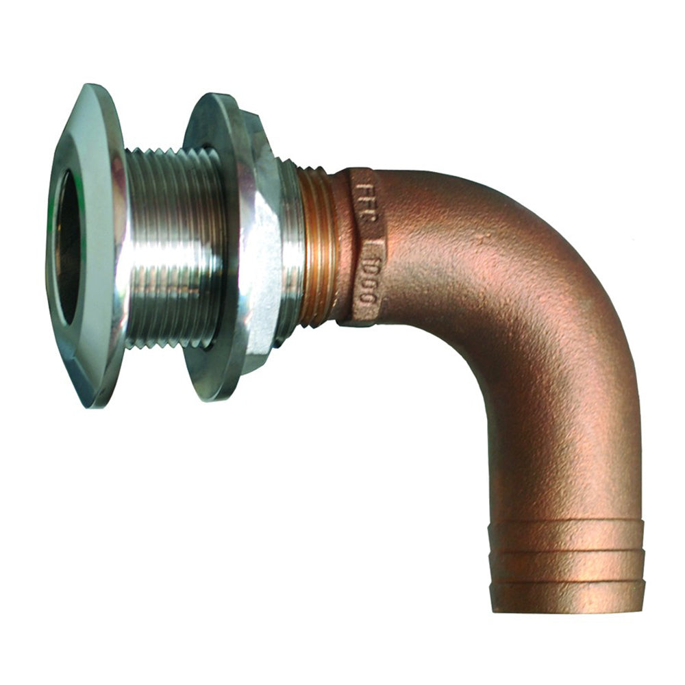 GROCO 1-1/4" 90 Degree Hose Thru-Hull Fitting — marine thru-hull fittings