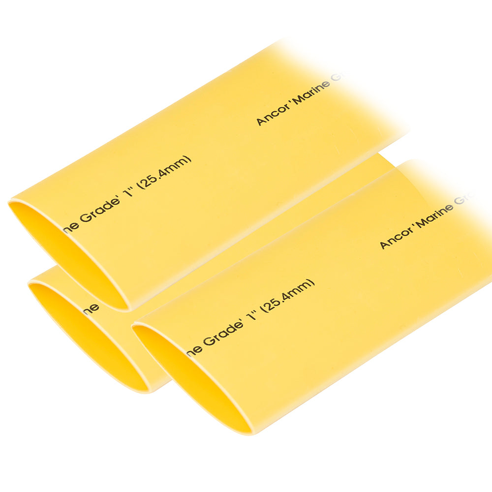 Ancor Heat Shrink Tubing 1" x 12" - Yellow - 3 Pieces — marine wire management