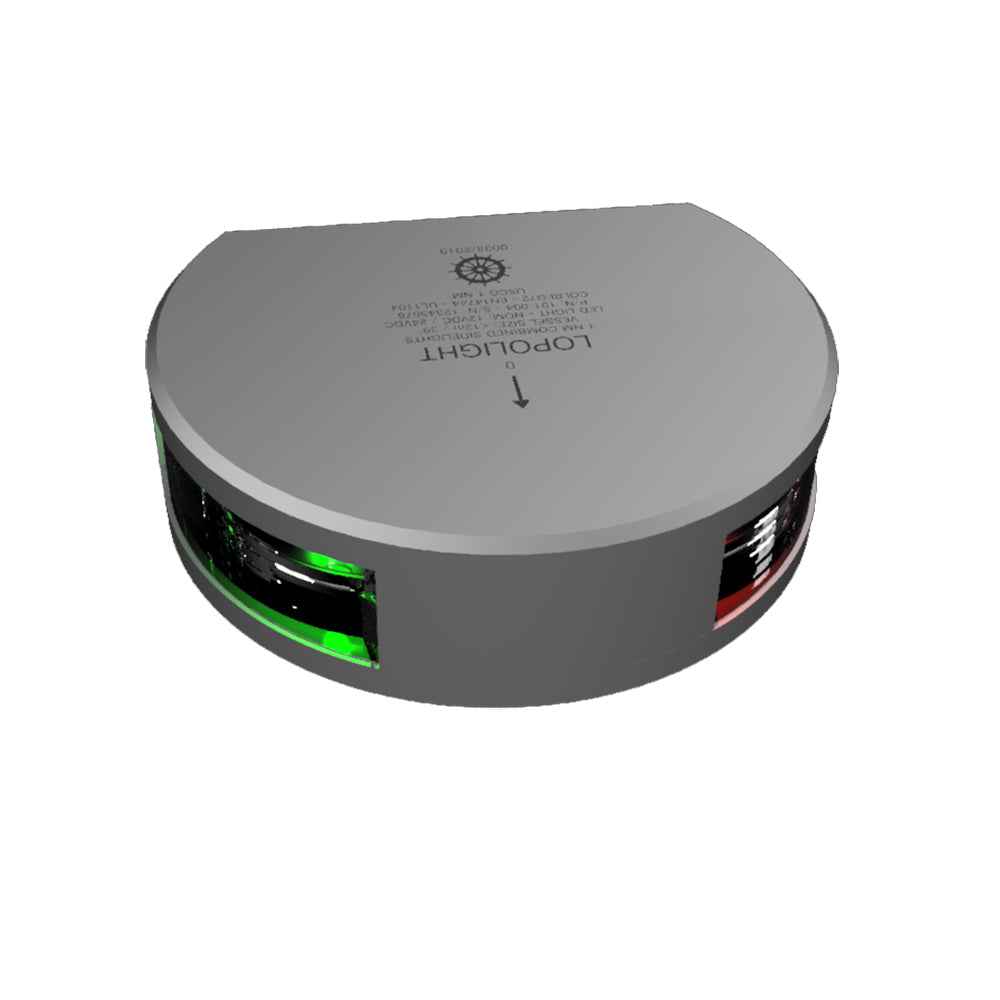 Lopolight Series 101-004 Starboard & Port Side Light - 1NM - Vertical Mount - Green/Red - Silver Housing — marine navigation lights