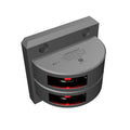 Lopolight Series 301-002 - Double Stacked Port Sidelight - 2NM - Vertical Mount - Red - Silver Housing — marine navigation lights