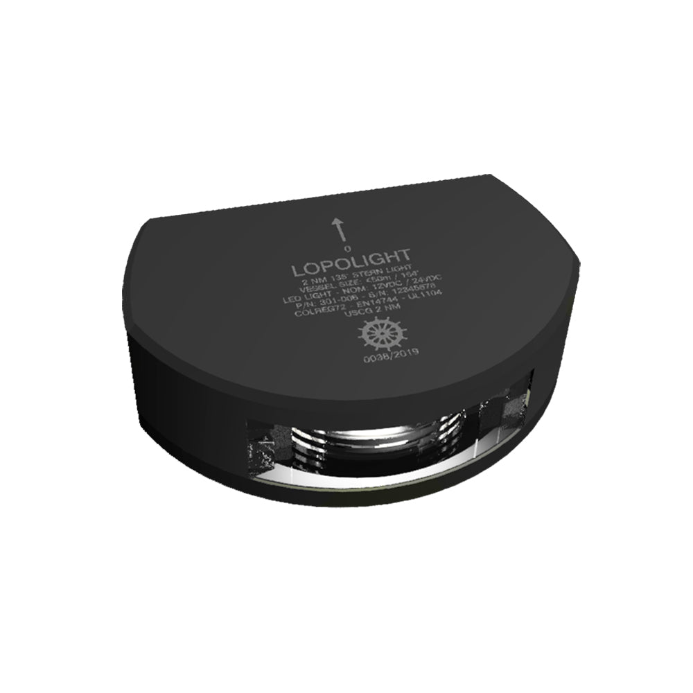 Lopolight Series 301-006 - Stern Light - 2NM - Vertical Mount - White - Black Housing — marine navigation lights