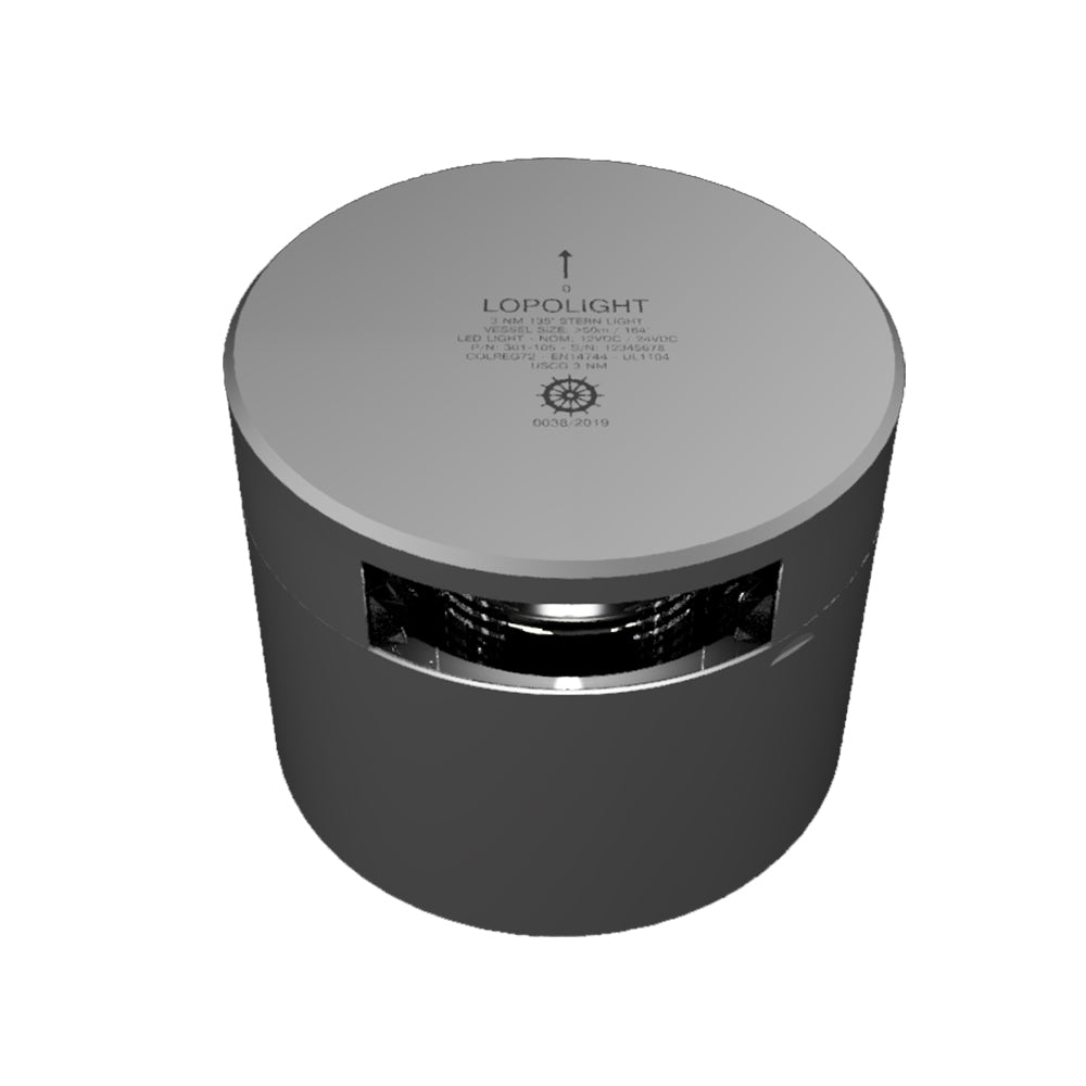 Lopolight Series 301-105 - Stern Light - 3NM - Horizontal Mount - White - Silver Housing — marine navigation lights