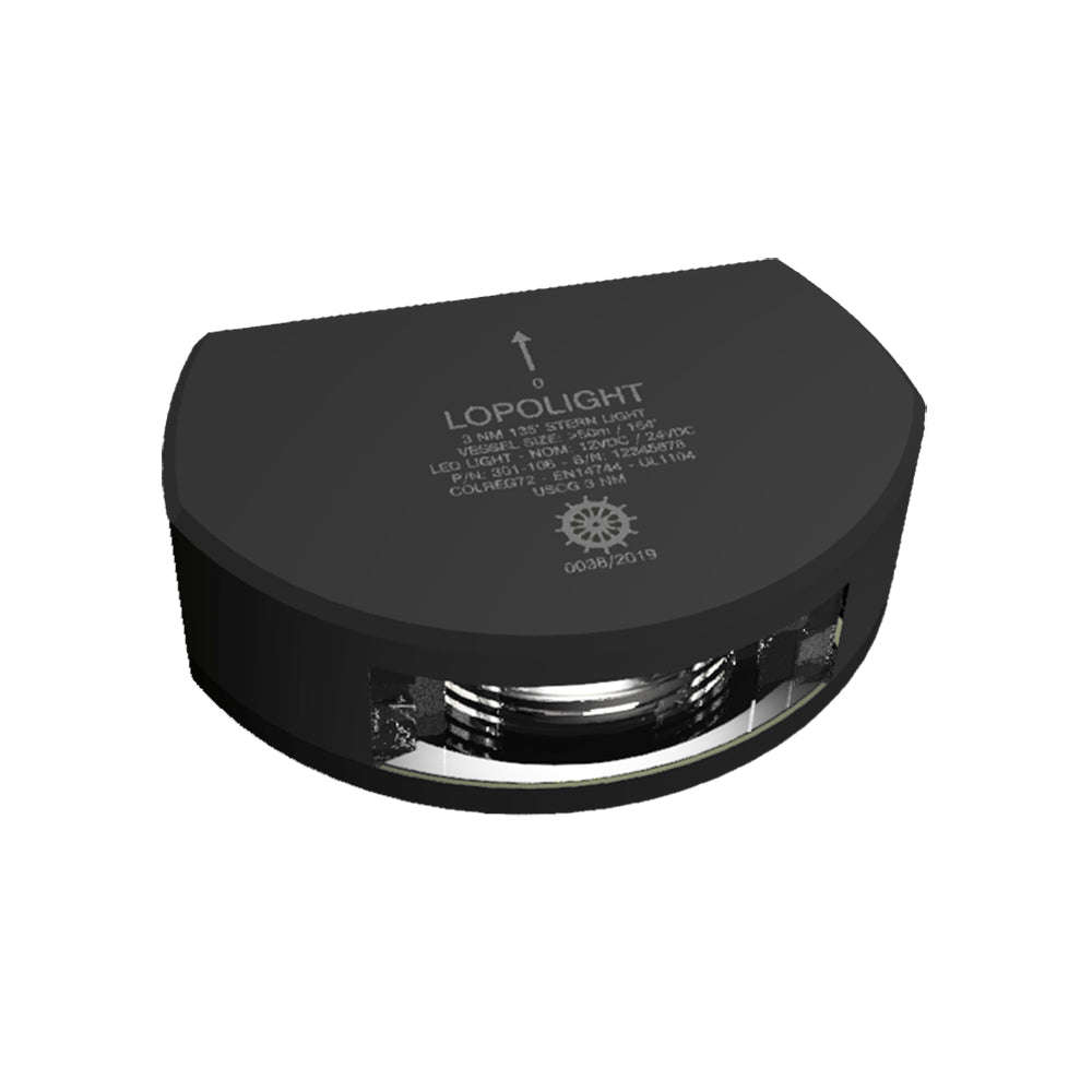 Lopolight Series 301-106 - Stern Light - 3NM - Vertical Mount - White - Black Housing — marine navigation lights