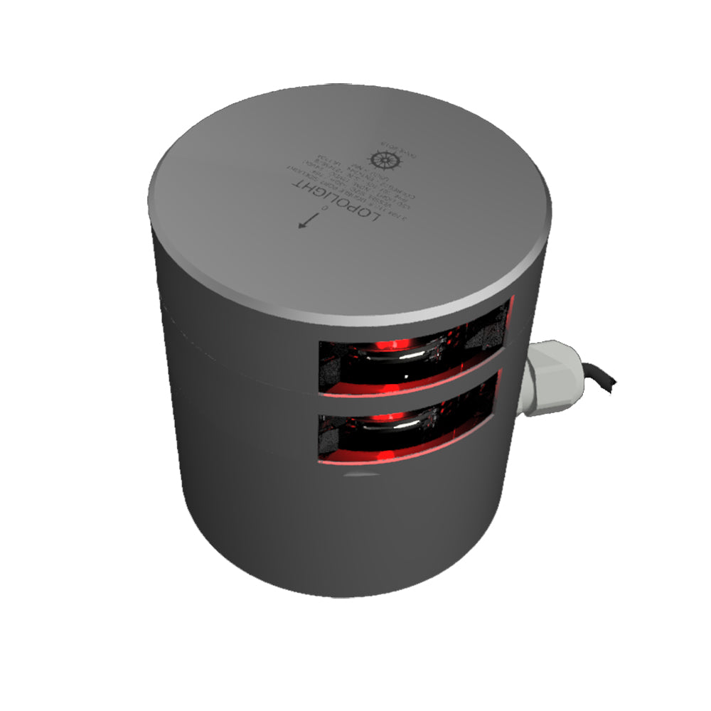 Lopolight Series 301-109 - Double Stacked Navigation Light - 3NM - Horizontal Mount - Red - Silver Housing — marine navigation lights