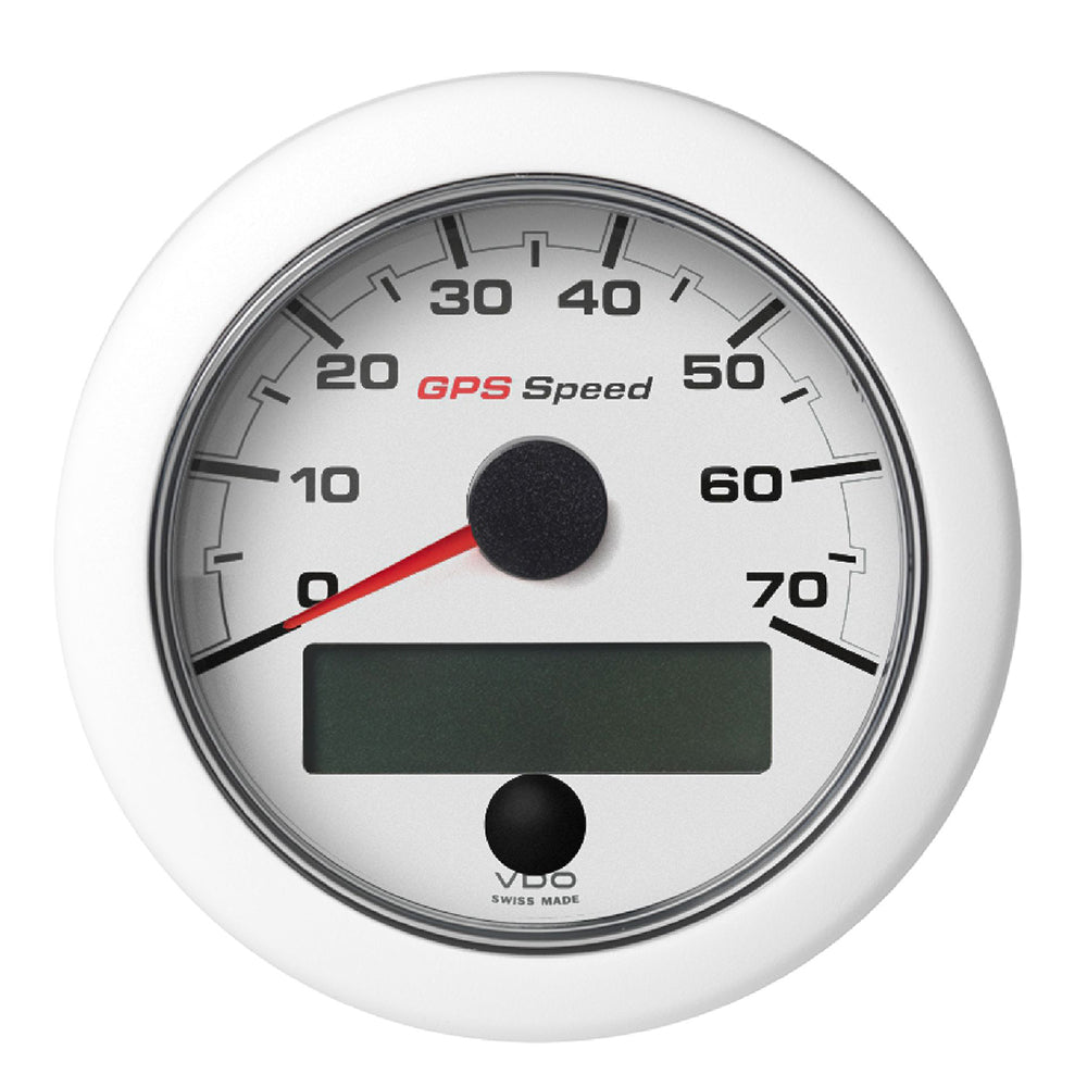 Veratron 3-3/8" (85mm) OceanLink® GPS Speedometer (0-70 KN/MPH/KMH) - White Dial & Bezel — marine gauges