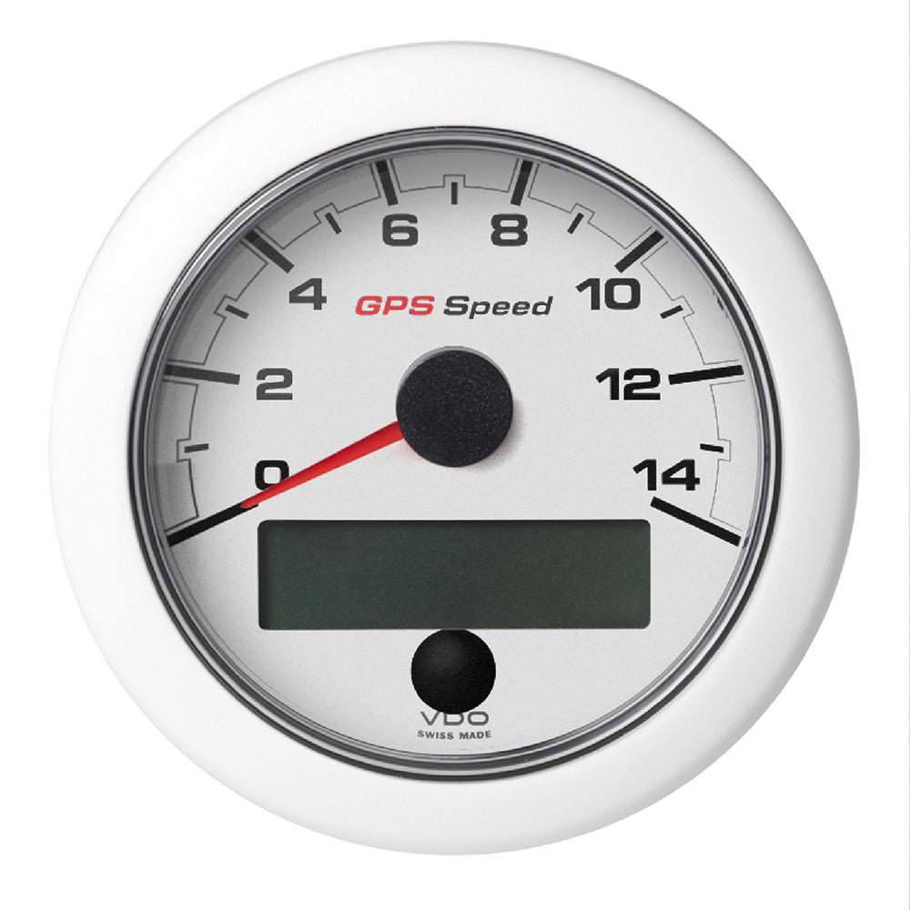 Veratron 3-3/8" (85mm) OceanLink® GPS Speedometer (0-14 KN/MPH/KMH) White Dial & Bezel — marine gauges