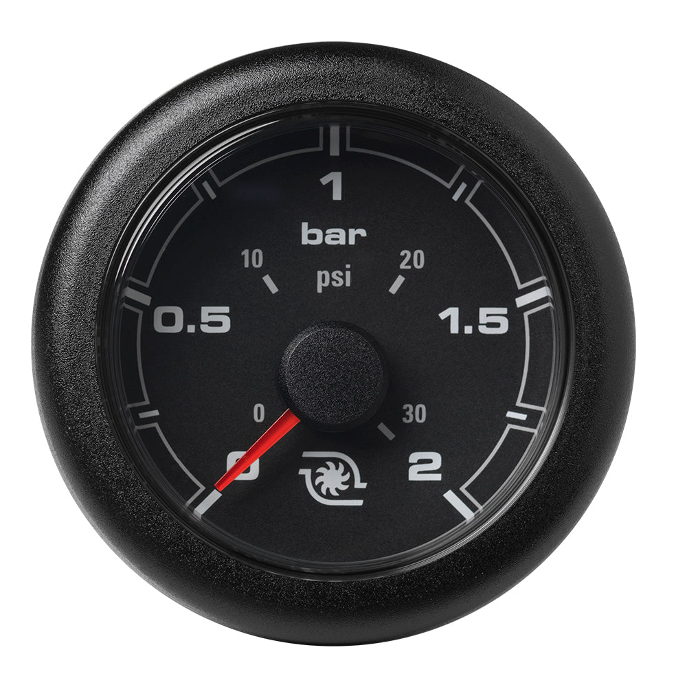 Veratron 52MM (2-1/16") OceanLink Boost Pressure Gauge - 2 Bar/30 PSI - Black Dial & Bezel — marine gauges